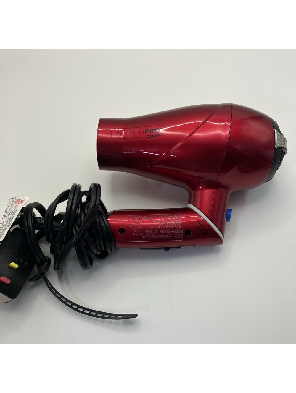 Conair Infiniti Pro Compact Hair Dryer Red Folding Handle Diffuser Concentrator